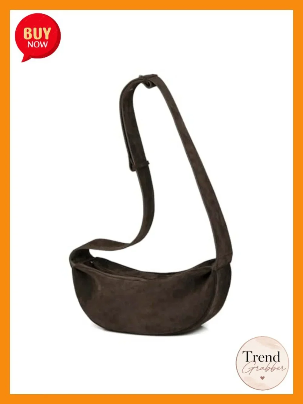 Suede Leather Crossbody Sling Bag Hobo Shoulder Bag Adjustable Strap